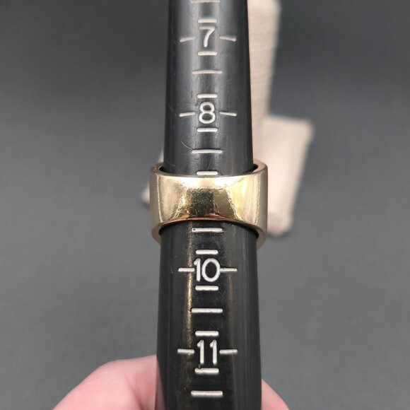 Size 9 Gold Plated Pavement Bling Men's Band Ring A7034 - Picture 5 of 7